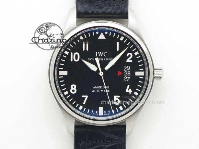 MIROTIME 0202 Tailored Da Vinci IW356601 SS MKF 1:1 Best Edition Black Dial On Black Leather Strap A 7231